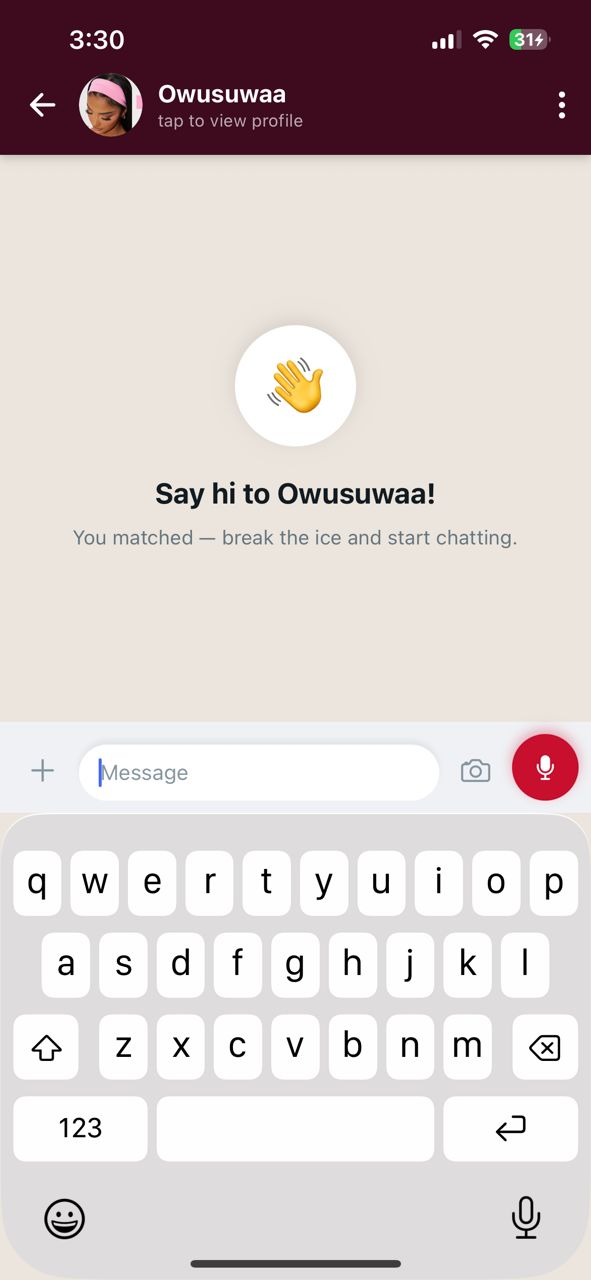 Swipe chat screen